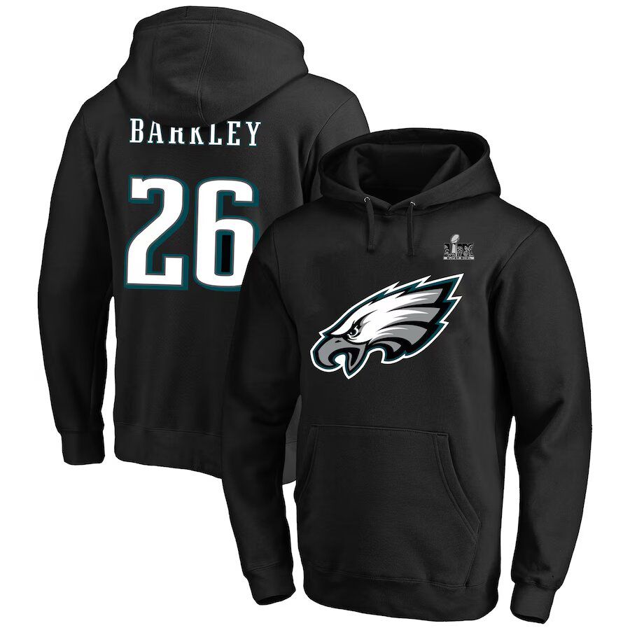 Men Philadelphia Eagles #26 Barkley Black  NFL 2025 hoodie->philadelphia eagles->NFL Jersey